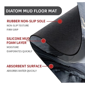 Détails du tapis en terre de diatomée marbre avec base antidérapante et surface absorbante