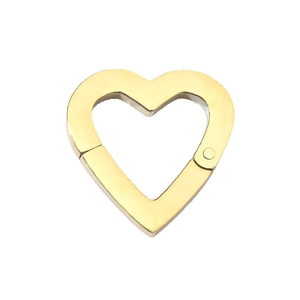 Gold-plated titanium steel heart-shaped lobster clasp connector for DIY jewelry crafting