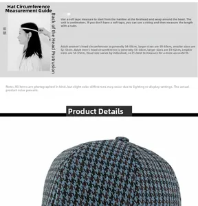 Λεπτομερής προβολή της μάλλινης υφής houndstooth σε ένα vintage ρετρό καπέλο