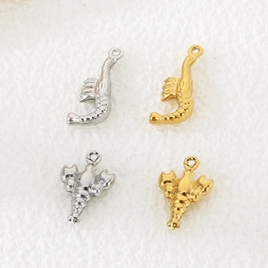Pendentifs homard en acier inoxydable doré et argenté pour bijoux et bracelets DIY
