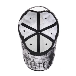 Graffiti baseball cap featuring inner black tape design and DAMNED DOGS brim text