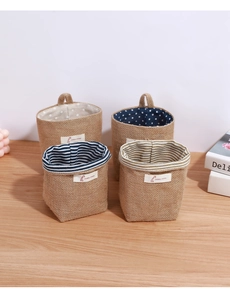 Cotton linen hanging storage bag wall mounted organizer door pocket dorm bedroom tidy set.