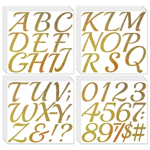 Large Gold Glitter Letter And Number Stickers Waterproof Vinyl Decals For DIY Wedding Welcome Sign Mailbox Graduation Party