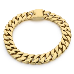 Chunky 31mm vacuum gold plated stainless steel Cuban link chain necklace for men