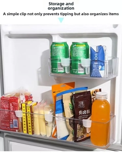 Adjustable plastic dividers for organizing condiments in refrigerator side door bins