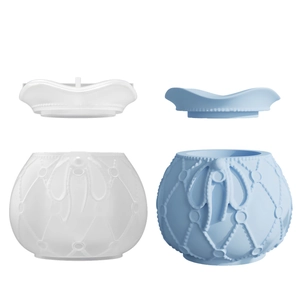 DIY silicone mold set for bow-knot storage jar with elegant diamond texture finish
