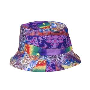 Chapeau bob d'été réversible avec motif étoile coloré pour protection solaire