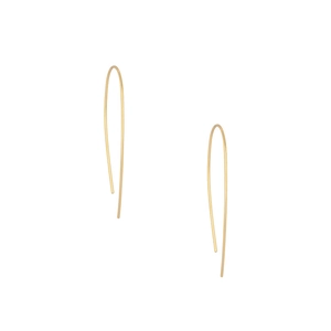 Orecchini a cerchio minimalisti in argento S925 dorato a forma di U su sfondo bianco