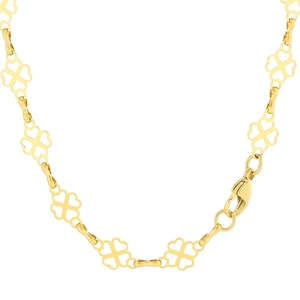 Fashionable gold stainless steel four-leaf clover chain necklace for women jewelry