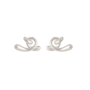 Boucles d'oreilles minimalistes en argent torsadé avec une finition miroir poli