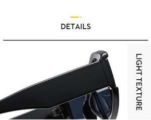Detail shot of black irregular sunglasses frame showing light texture and durable hinge