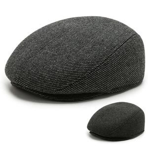 Men Flat Cap Herringbone Ivy Newsboy Hat With Ear Protection Thermal Thickened Woolen Texture Vintage Autumn Winter