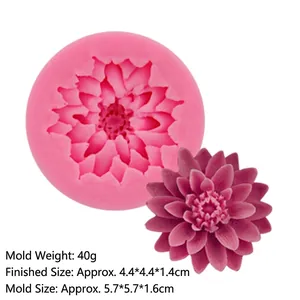 Pink rose flower silicone fondant mold for DIY cake baking and pastry decoration