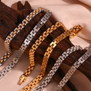Stainless Steel Watchband Chain Choker Necklace Fashion Simple Gold Plated Commuter Neck Jewelry For Women Fashion Accessory