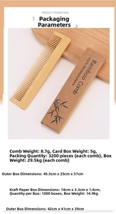 Macro view of eco-friendly bamboo comb with 100% biodegradable kraft paper packaging