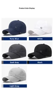 Quick-dry breathable sports baseball caps shown in five colors with laser-cut vent holes