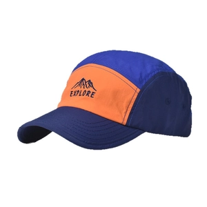 Three-color cotton baseball cap featuring an Explore mountain logo and breathable eyelets