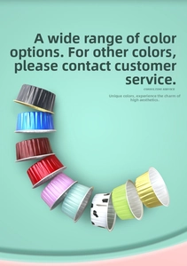 Multiple colors of disposable aluminum foil baking cups with vertical pleated texture