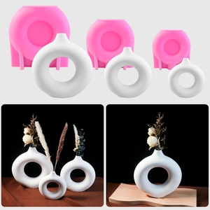 Stampo In Silicone Per Vaso Di Fiori A Forma Di Ciambella Stile Nordico Rotondo Cavo Strumento Fai Da Te