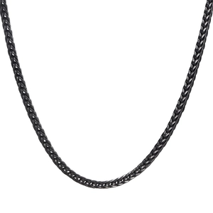 Mattschwarze Edelstahl-Gliederkette mit reversiblem Drachenknochen-Design für Herren
