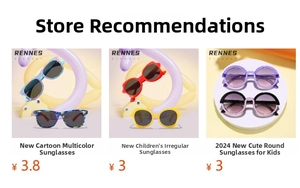 Detailed grid of children's square and round sunglasses in various colorful frames