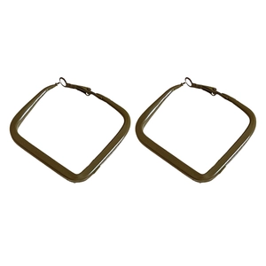 Minimalist olive green square hoop earrings with matte finish and geometric design