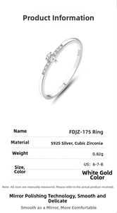 Detail view of S925 silver ring featuring pear-cut cubic zirconia and polished white gold finish