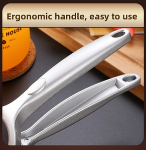 Ergonomic matte zinc alloy handle of manual lemon juicer with convenient hanging hole