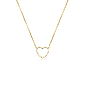 Hollow Heart Pendant Necklace Stainless Steel Gold Plated Minimalist Elegant Fashion Jewelry Gift For Women Girls