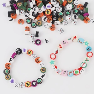 DIY Christmas and Halloween polymer clay beads kit for bracelets and necklaces making