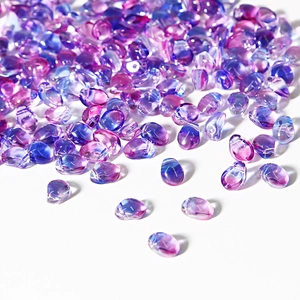 Handmade gradient purple tulip petal glass beads for DIY ancient style hair accessories