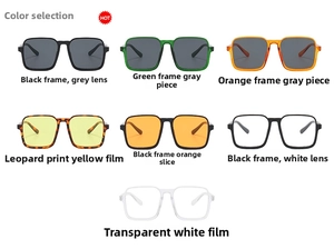 Multiple color options for retro oversized square sunglasses with thick frames
