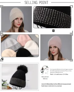 Tabella delle taglie con circonferenza e dimensioni del berretto in maglia con pompon