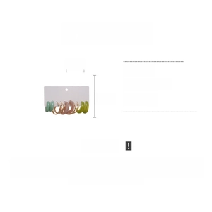 Detail view of 10-pair acrylic geometric C-shape hoop earrings set with 3.5cm diameter
