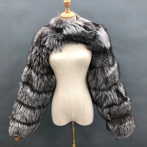 Elegant silver fox faux fur shawl for women featuring realistic texture and voluminous style