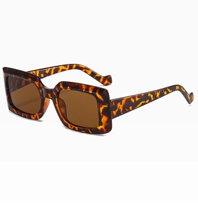 Détail de lunettes de soleil rétro monture écaille avec verres teintés marron élégants