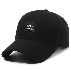 Classic black baseball cap with narason mountain patch on rigid twill cotton crown