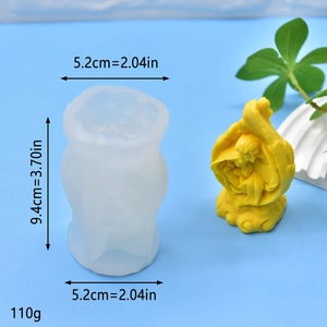 Angel family feather sculpture silicone mold for DIY soap and candle making 9.4cm