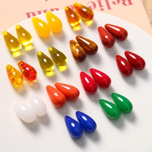 Vintage Resin Teardrop Beads Colorful Stereoscopic Waterdrop Pendants DIY Jewelry Making Crafts Material