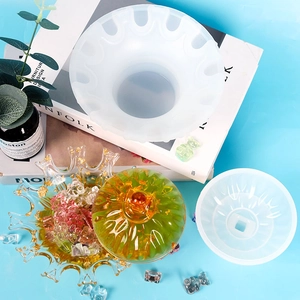 Molde detallado de silicona para caja de joyas de resina con ositos decorativos de oro