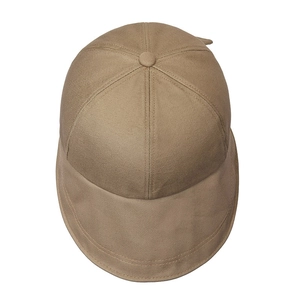 Women's khaki cotton wide brim sun hat with stylish bow and reinforced stitching