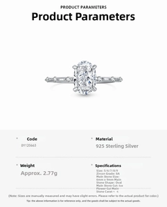 Detailed macro view of 1.5ct oval ice cut zirconia set in a 925 sterling silver ring