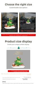 Detailed chart showing PVC static Christmas window decals with size and material specs