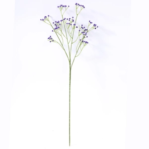 Lifelike purple baby's breath artificial flower spray for wedding home decor on white background