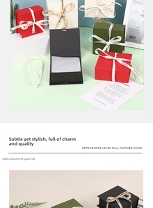 Detailed view of high-quality book-shaped jewelry gift boxes with satin ribbon and silk lining