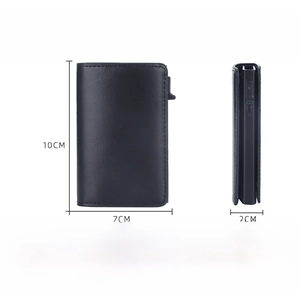 Detailed size specifications for the vintage RFID-blocking leather card wallet