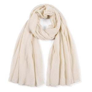 Solid Color Crinkle Cotton Scarf For Women Lightweight Rectangular Shawl Turban Wrap Breathable Hijab All Season Fashion Accessory
