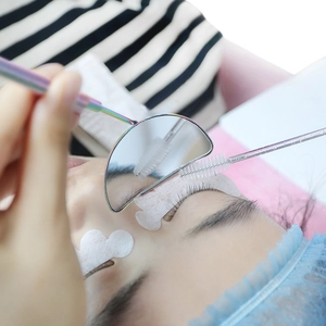 Rainbow stainless steel lash inspection mirror and brush used for eyelash extension