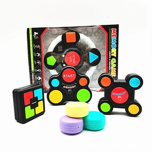 Handheld electronic memory game console set with LED lights and sound for kids