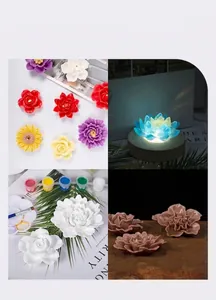 Detalle de moldes de flores 3D para velas, artesanías de resina y decoraciones de yeso